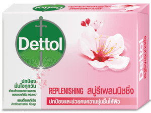 เดทตอล สบู่ก้อนแอนตี้แบคทีเรีย สูตรรีเพลนนิชชิ่ง 65g
